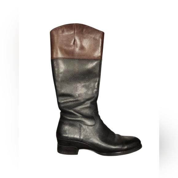 Ecco Black and Brown Leather Riding Boots - Picture 1 of 5